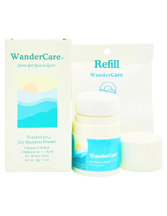Champú Seco en Polvo WanderCare 42.52g Natural Recargable