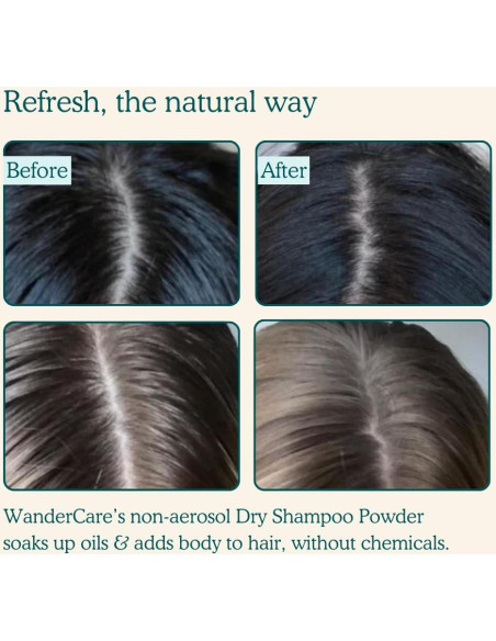 Champú Seco en Polvo WanderCare 42.52g Natural Recargable