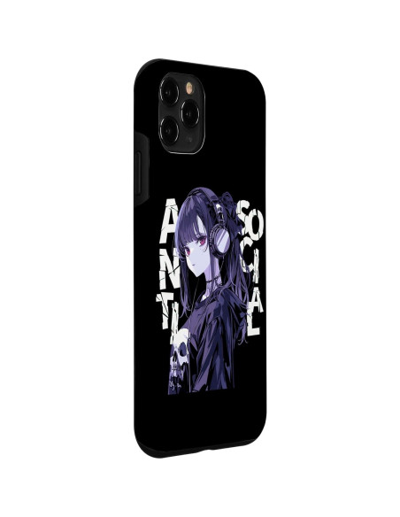Funda de Anime Grunge Anti Social para iPhone 11 Pro - Chica Triste