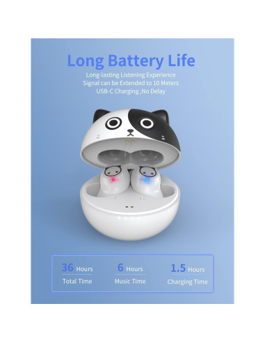 Auriculares Inalámbricos AMAFACE Panda 32H Impermeables Bluetooth