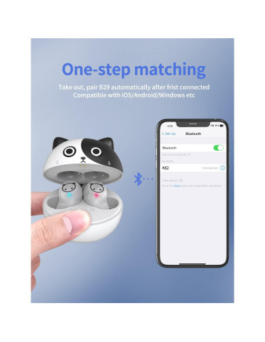 Auriculares Inalámbricos AMAFACE Panda 32H Impermeables Bluetooth