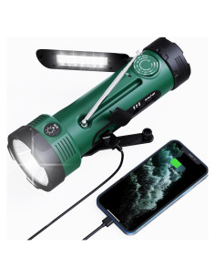 Radio Meteorológica Portátil PPLEE CR1020 con Linterna LED y Cargador USB
