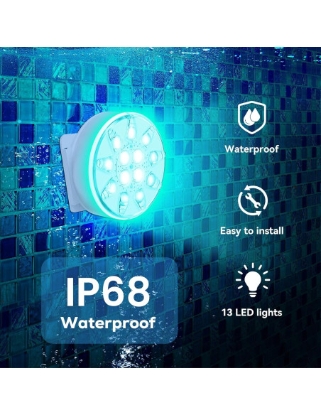 Luces LED subacuáticas recargables VICHTOP IP68 1-Pack