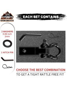 Receptor de Enganche 2" AUTOBOTS 20,000 Kg con Grillete D 3/4" 2