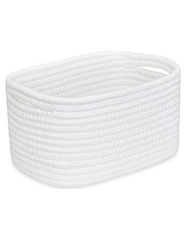 Cesta Pequeña ABenkle Tejida 22x16x12 cm para Almacenamiento