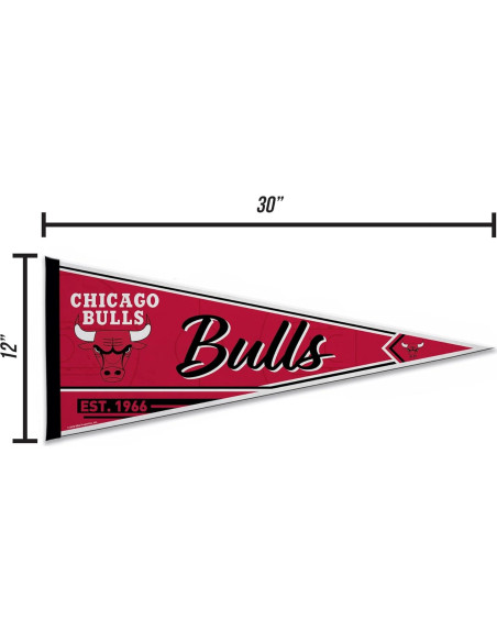 Bandera de Fieltro Rico Industries Chicago Bulls 30x76 cm