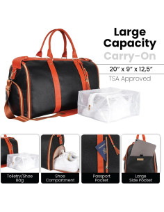 Bolsa de viaje Luhxe Carry On con pouch para zapatos - Carbón 2