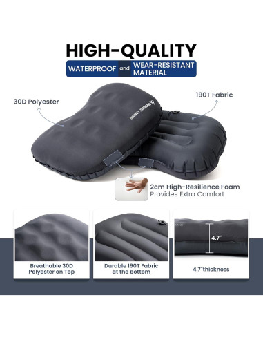 Almohada Inflable de Camping OneTigris Airdream Gris 0.13kg
