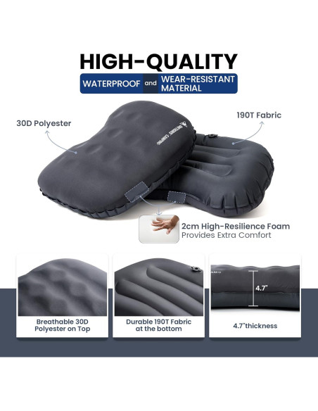 Almohada Inflable de Camping OneTigris Airdream Gris 0.13kg