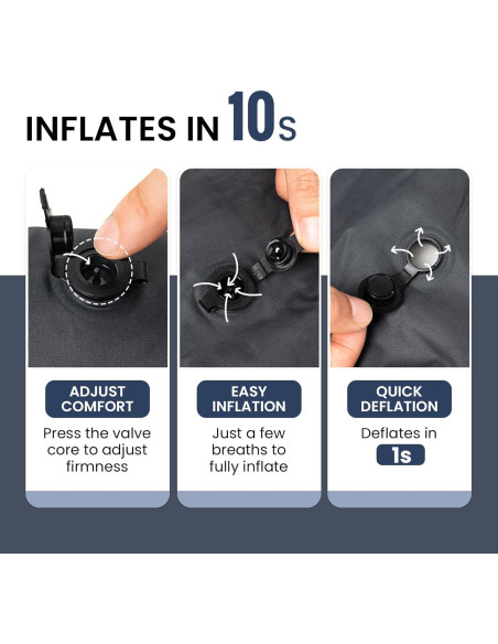 Almohada Inflable de Camping OneTigris Airdream Gris 0.13kg