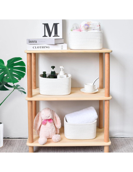 Cesta Pequeña ABenkle Tejida 22x16x12 cm para Almacenamiento