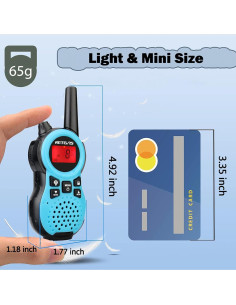 Walkie Talkies Retevis RT38 para Niños Azul - Comunicación FRS 2
