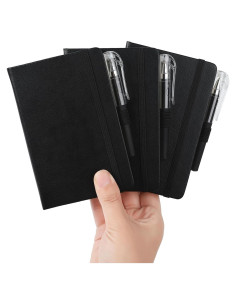 Paquete de 3 Cuadernos de Bolsillo ZUIMER Negro 7.6x12.7cm