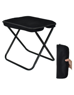 Taburete Plegable Smohtmeny Negro 150kg para Camping y Aire Libre