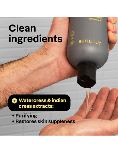 Gel de Ducha ATTITUDE para Hombres 414 ml - Ámbar y Cítricos