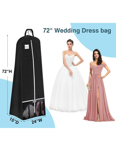 Bolsa de Prenda de Novia Sleeping Lamb 182.88 cm Negra