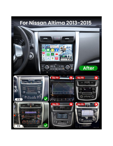Radio Estéreo para Coche Fortdows 10.1" Android 12 Nissan Altima 2013-2015
