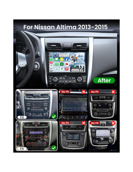 Radio Estéreo para Coche Fortdows 10.1" Android 12 Nissan Altima 2013-2015