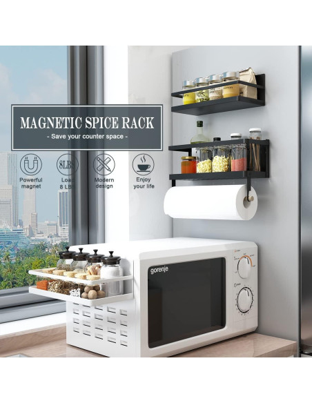 Soporte Magnético para Toallas de Papel Hoopoton - Negro