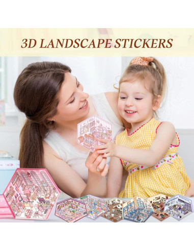 16 Pegatinas 3D DIY Bosjct para Crear Escenas Kawaii