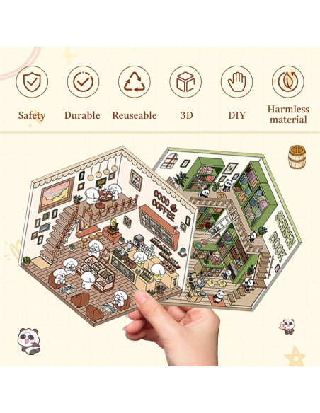 16 Pegatinas 3D DIY Bosjct para Crear Escenas Kawaii