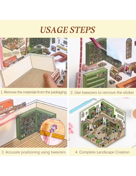 16 Pegatinas 3D DIY Bosjct para Crear Escenas Kawaii