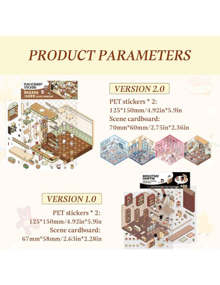 16 Pegatinas 3D DIY Bosjct para Crear Escenas Kawaii