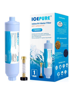 Filtro de Agua Inline ICEPURE para Manguera 1 Cuenta - Reduce Cloro y Olores