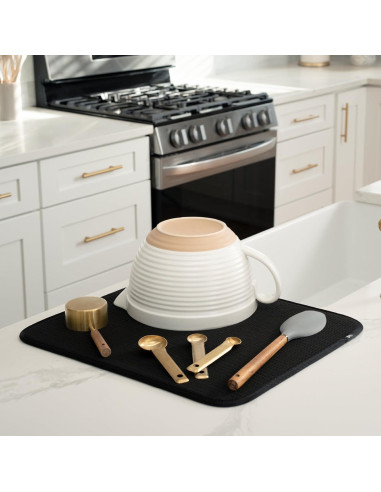 Alfombrilla Secar Platos S&T INC. Microfibra 40.6x45.7cm Negra