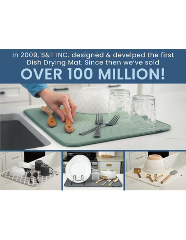 Alfombrilla Secar Platos S&T INC. Microfibra 40.6x45.7cm Negra