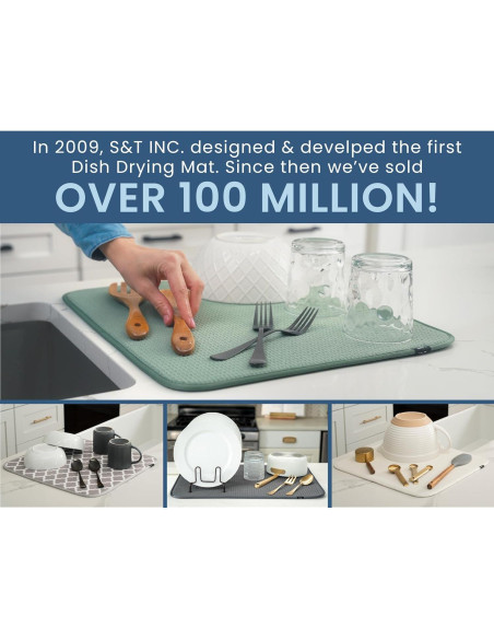 Alfombrilla Secar Platos S&T INC. Microfibra 40.6x45.7cm Negra