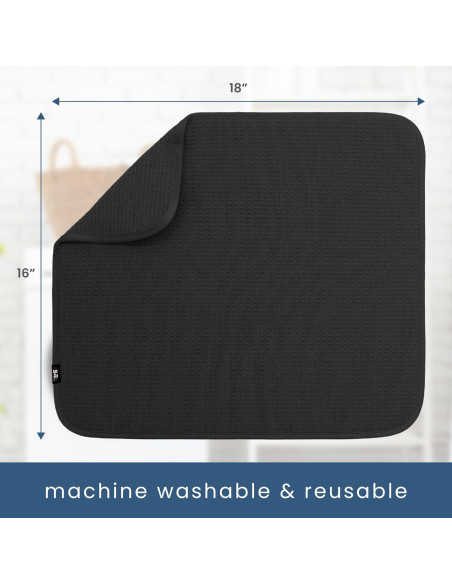 Alfombrilla Secar Platos S&T INC. Microfibra 40.6x45.7cm Negra