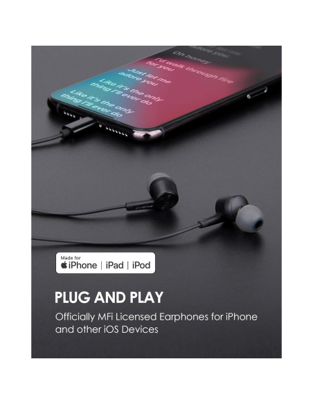 Auriculares PALOVUE SweetFlow Lightning para iPhone - Negro