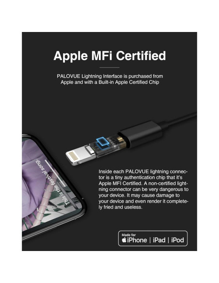 Auriculares PALOVUE SweetFlow Lightning para iPhone - Negro