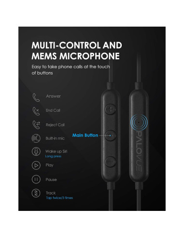 Auriculares PALOVUE SweetFlow Lightning para iPhone - Negro