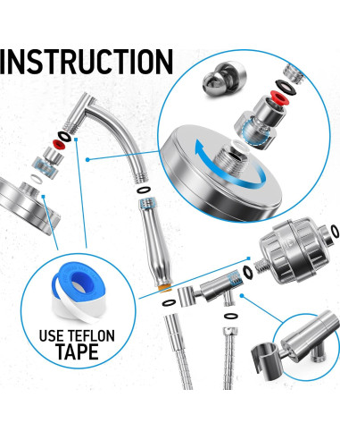 Cabezal de Ducha AquaHomeGroup 20+3 Etapas con Filtro SPA