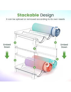 Organizador de Botellas de Agua Spospo 2 Paquetes Apilable 2