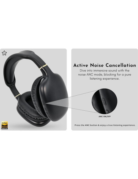 Auriculares Bluetooth TJ ANC 27H Cancelación Ruido Cuero