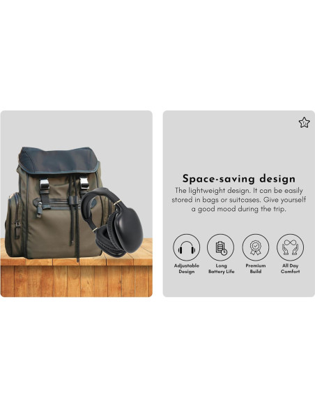 Auriculares Bluetooth TJ ANC 27H Cancelación Ruido Cuero