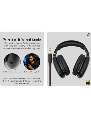 Auriculares Bluetooth TJ ANC 27H Cancelación Ruido Cuero