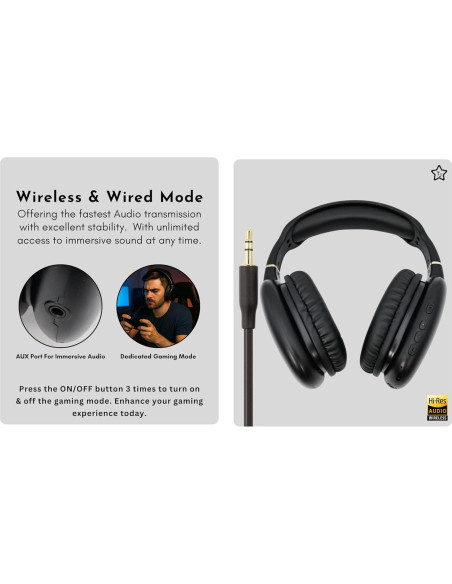 Auriculares Bluetooth TJ ANC 27H Cancelación Ruido Cuero
