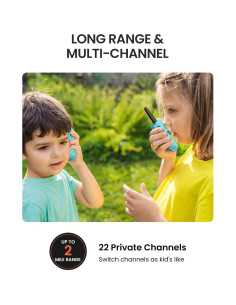Walkie Talkies para Niños FOREDOM 2 Paquete Azul 22 Canales 2