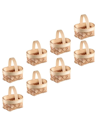 Cestas Tejidas Beavorty Miniatura 8 Piezas para Decoración