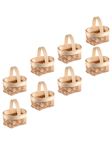Cestas Tejidas Beavorty Miniatura 8 Piezas para Decoración