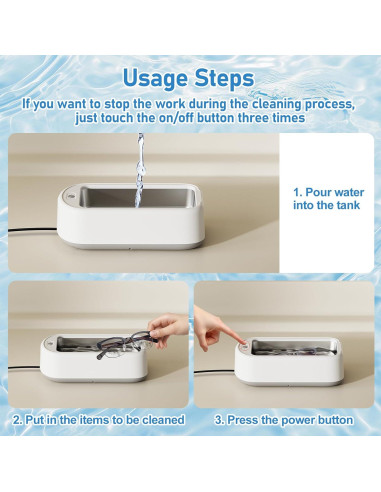 Limpiador Ultrasónico 640ml Vaolvpant 2 Modos de Tiempo