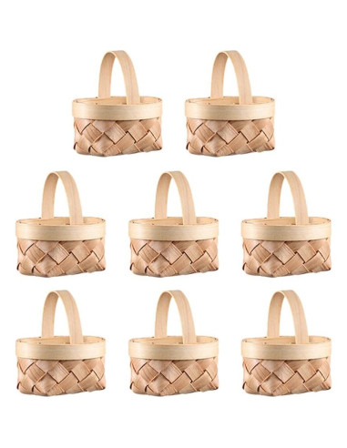 Cestas Tejidas Beavorty Miniatura 8 Piezas para Decoración
