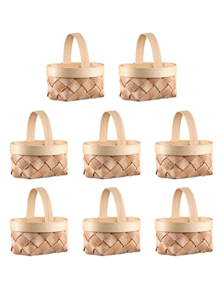 Cestas Tejidas Beavorty Miniatura 8 Piezas para Decoración
