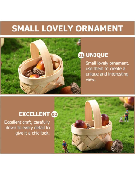 Cestas Tejidas Beavorty Miniatura 8 Piezas para Decoración