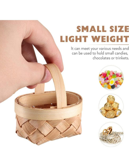 Cestas Tejidas Beavorty Miniatura 8 Piezas para Decoración