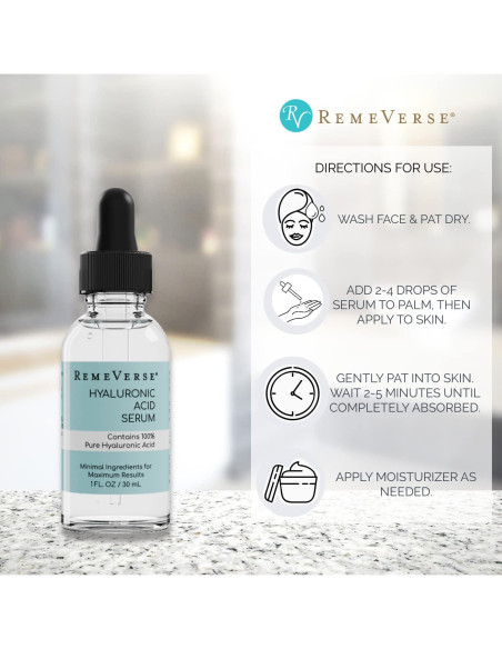 Suero de Ácido Hialurónico RemeVerse 28.35 g - Hidratación Intensiva Suero de Ácido Hialurónico RemeVerse 28.35 g - Hidratación Intensiva